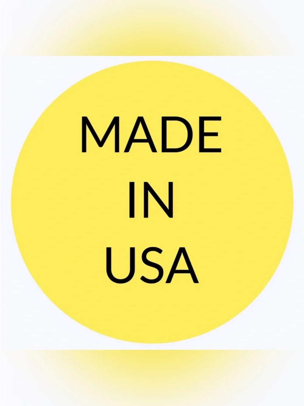 50 SHIPPING STICKERS - 2” ROUND - “MADE IN USA” - YELLOW‎